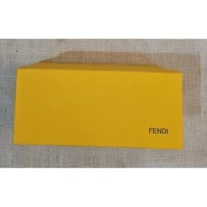 Fendi Gift Box Storage Cardboard Yellow Rectangular 3x8 Inches